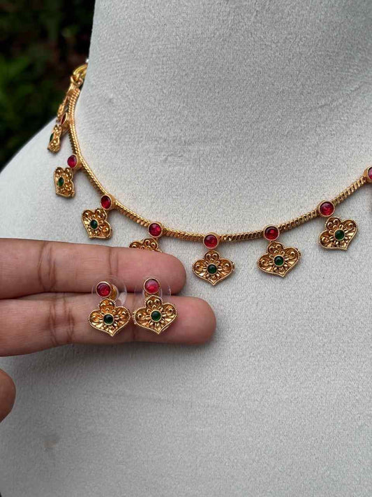 N0272 Simple Leaf Pattern Matte Necklace