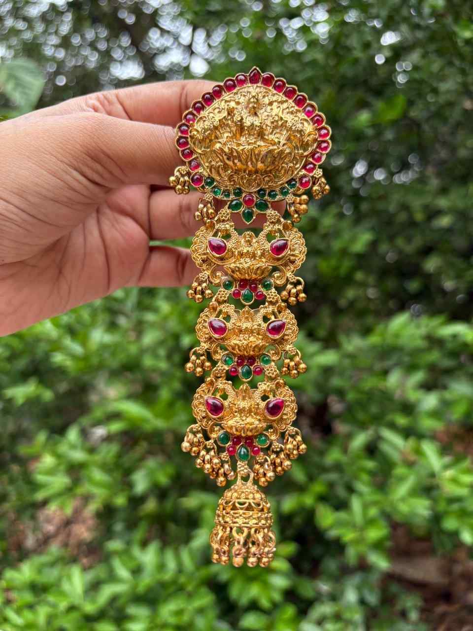 HA063  Lakshmi Motif Matte finish Jada bill Hair accessories