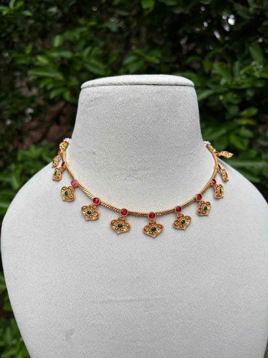 N0272 Simple Leaf Pattern Matte Necklace