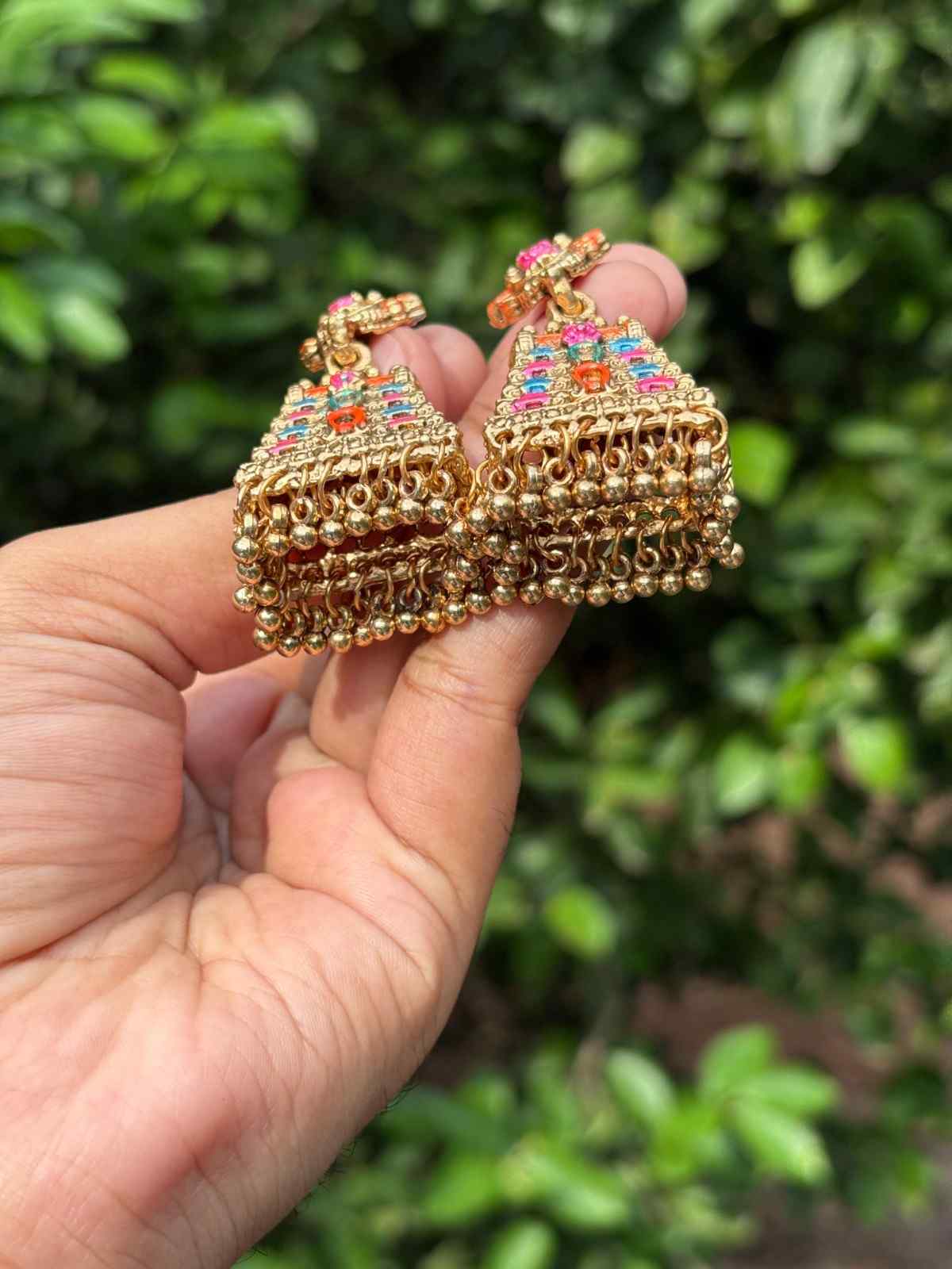 J0130 MATTE finish Kopuram Jhumka