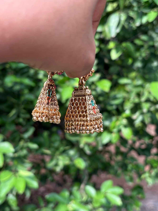 J0130 MATTE finish Kopuram Jhumka