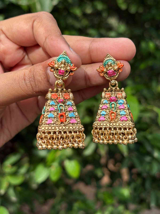 J0130 MATTE finish Kopuram Jhumka