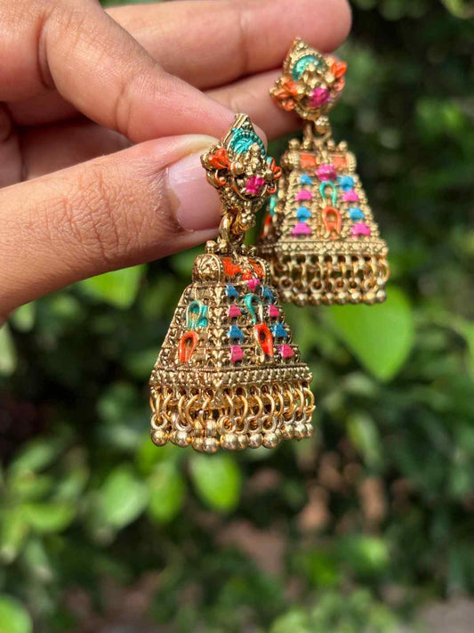 J0130 MATTE finish Kopuram Jhumka