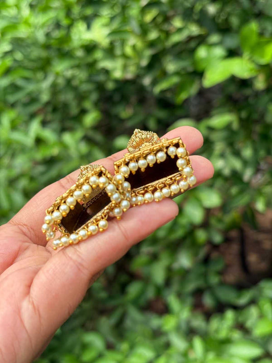 J0131 Antique Premium  Gopuram Jhumka