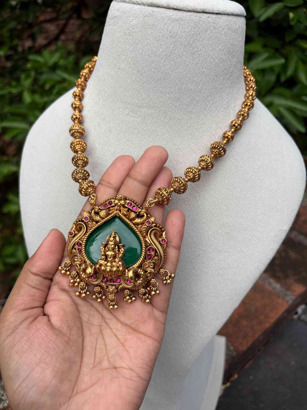 H0078 Lakshmi Middle Length ball chain Haram