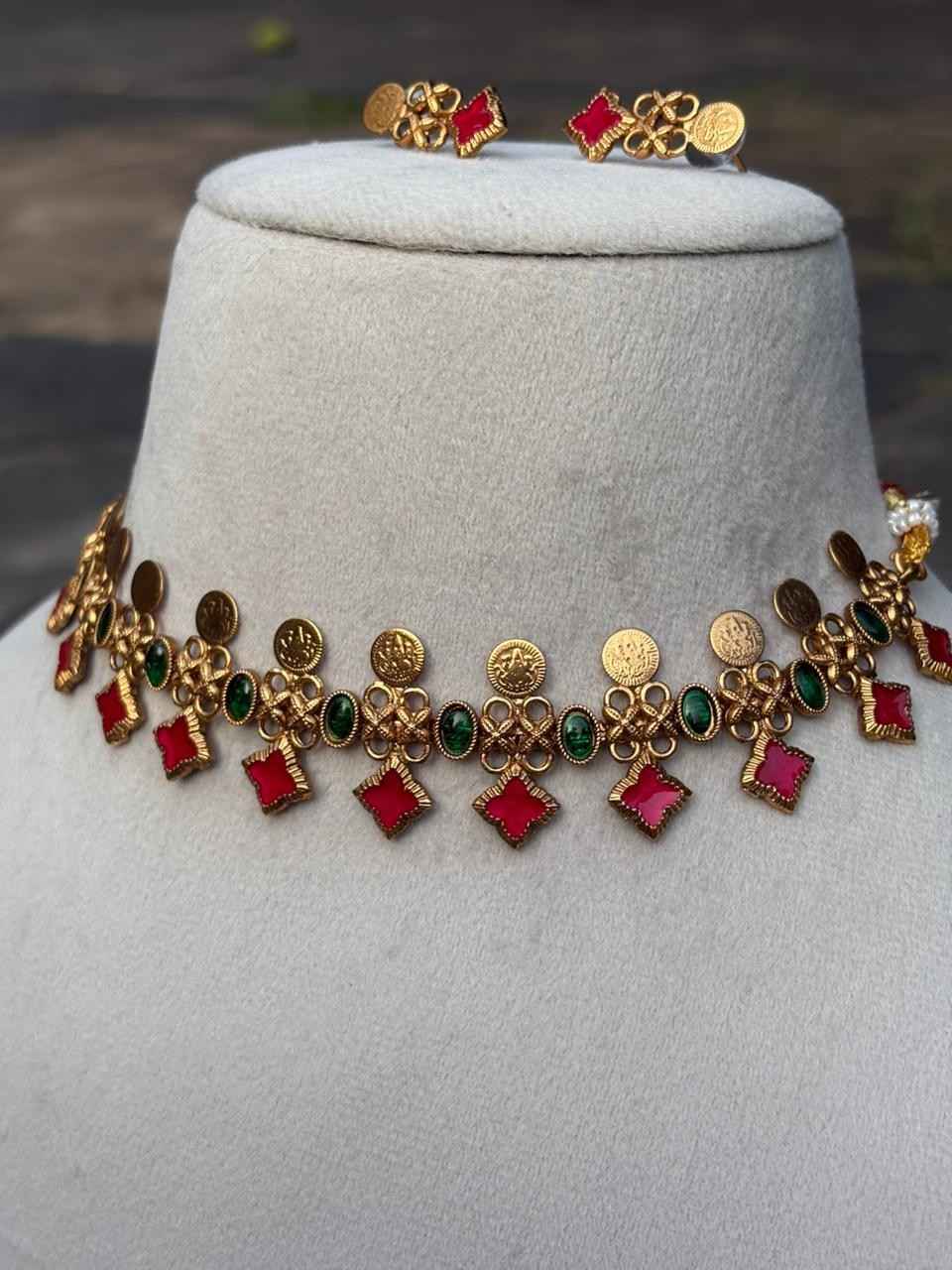 N0283 Traditional Coin Necklace cum chocker