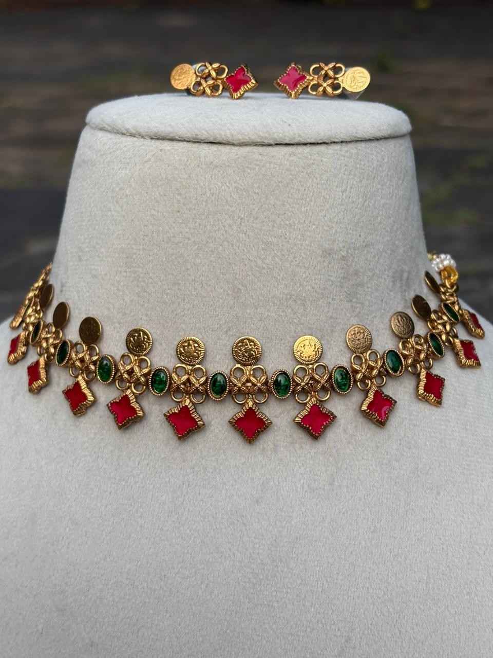 N0283 Traditional Coin Necklace cum chocker