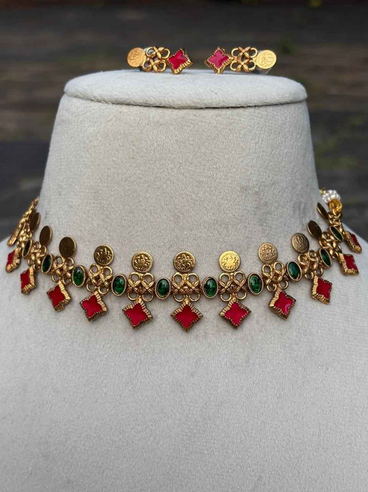 N0283 Traditional Coin Necklace cum chocker