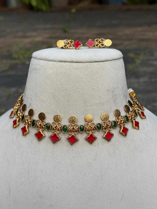 N0283 Traditional Coin Necklace cum chocker