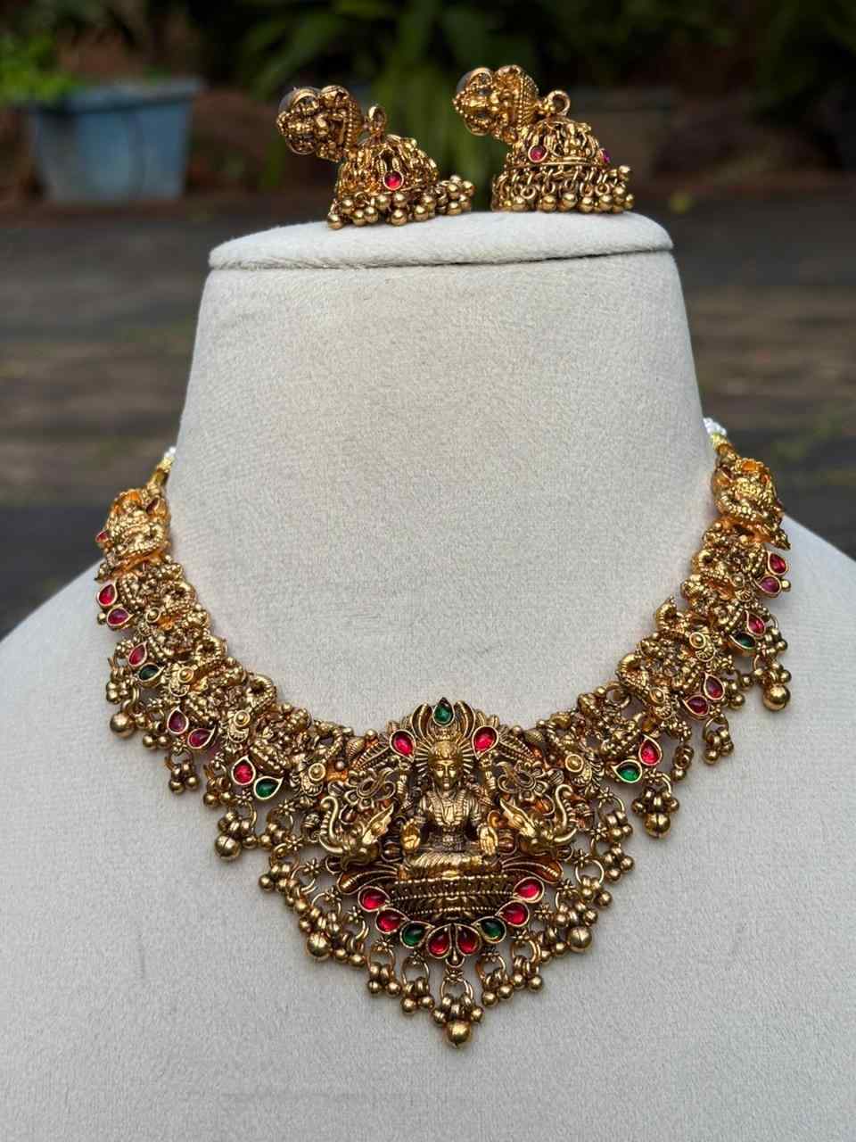 N0279 Matte finish Lakshmi Necklace