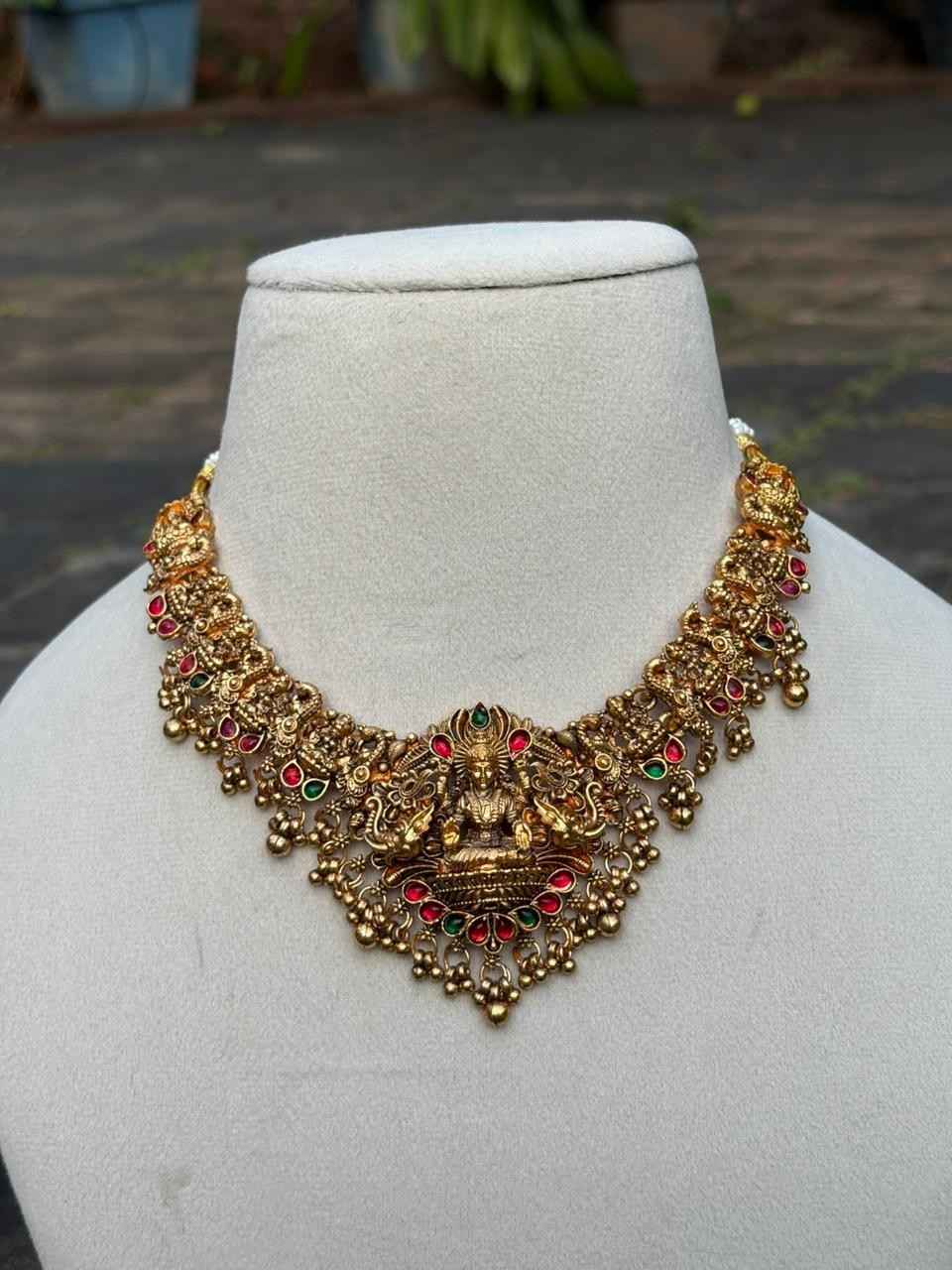 N0279 Matte finish Lakshmi Necklace