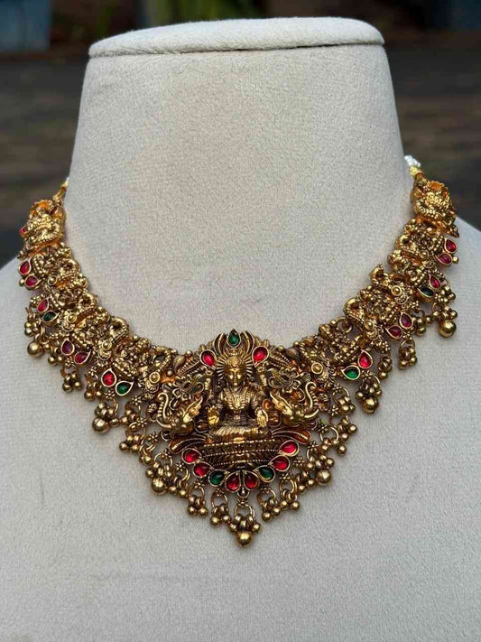 N0279 Matte finish Lakshmi Necklace