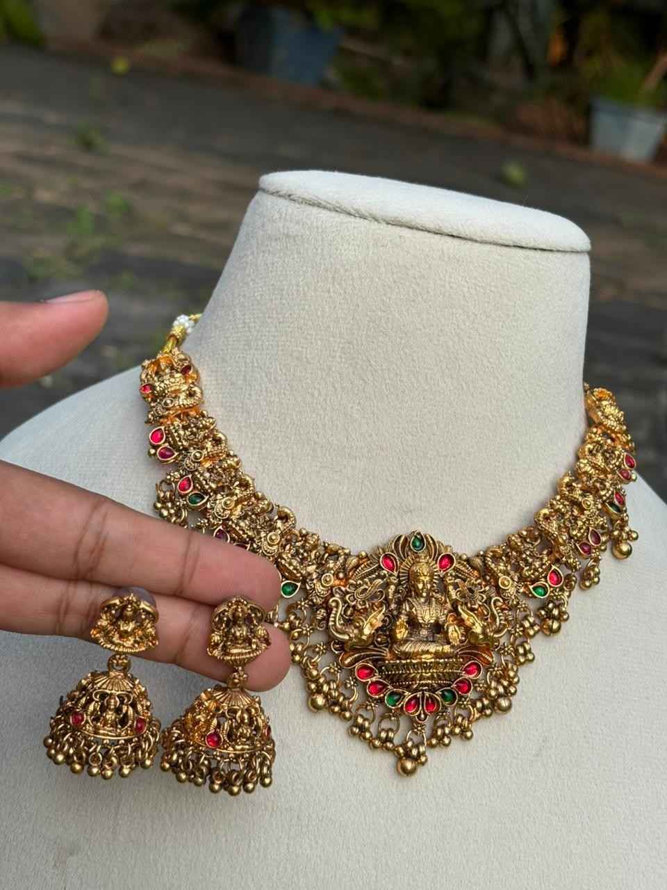 N0279 Matte finish Lakshmi Necklace