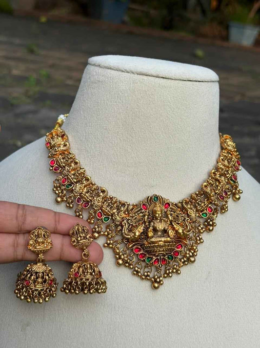 N0279 Matte finish Lakshmi Necklace