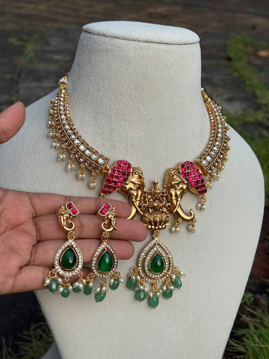 N0277 Trending Elephant Grand look necklace