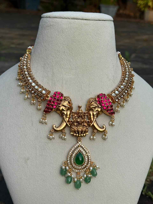 N0277 Trending Elephant Grand look necklace