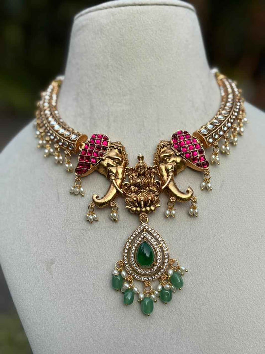 N0277 Trending Elephant Grand look necklace