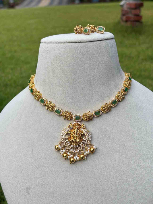 N0178 stone Lakshmi Necklace