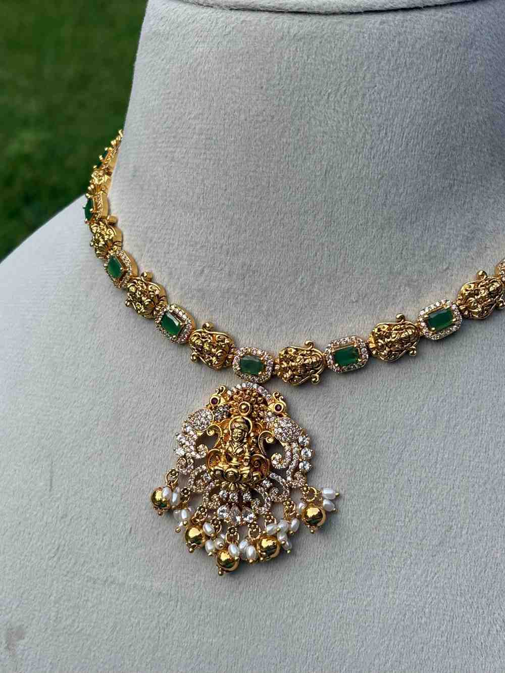 N0178 stone Lakshmi Necklace