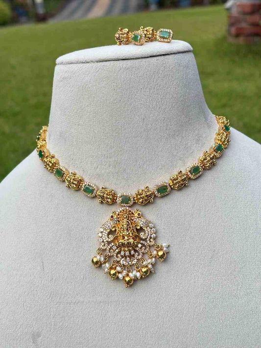 N0178 stone Lakshmi Necklace