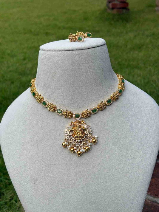 N0178 stone Lakshmi Necklace