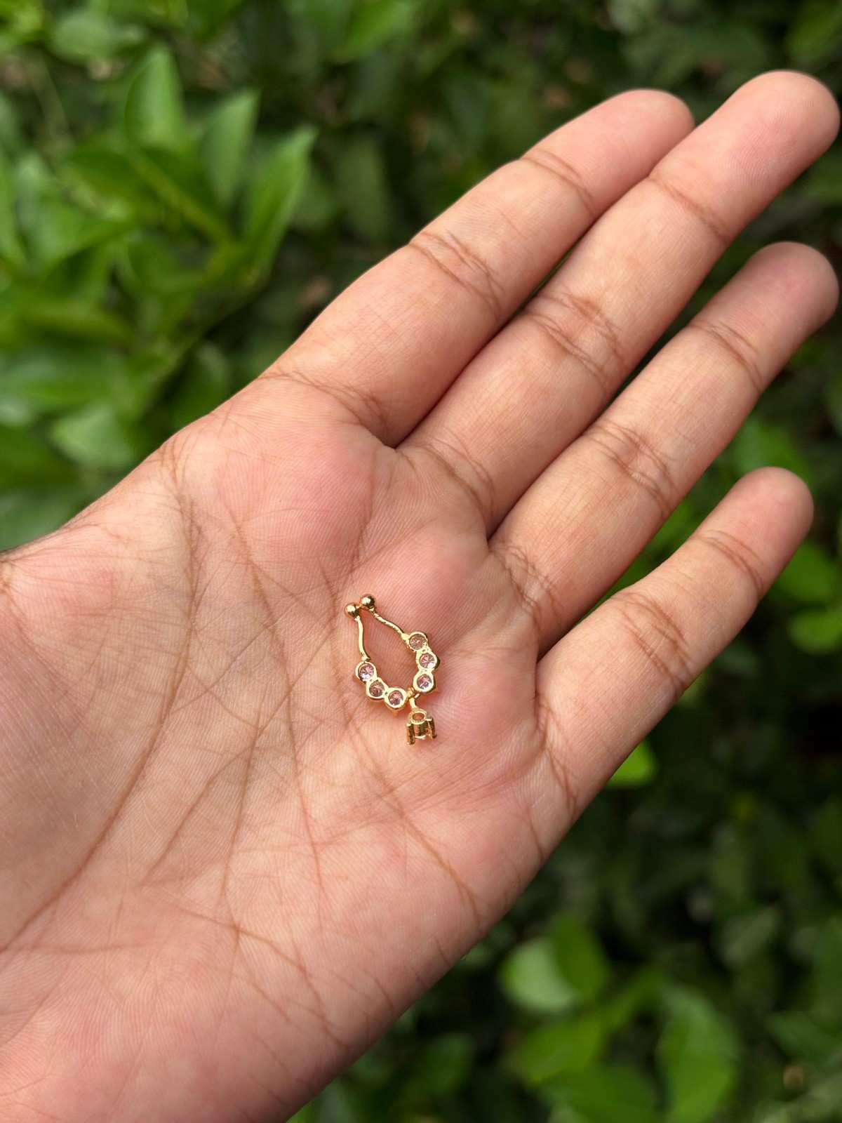 J0142 White stone Septum Nose ring with Stone Hanging micro polish