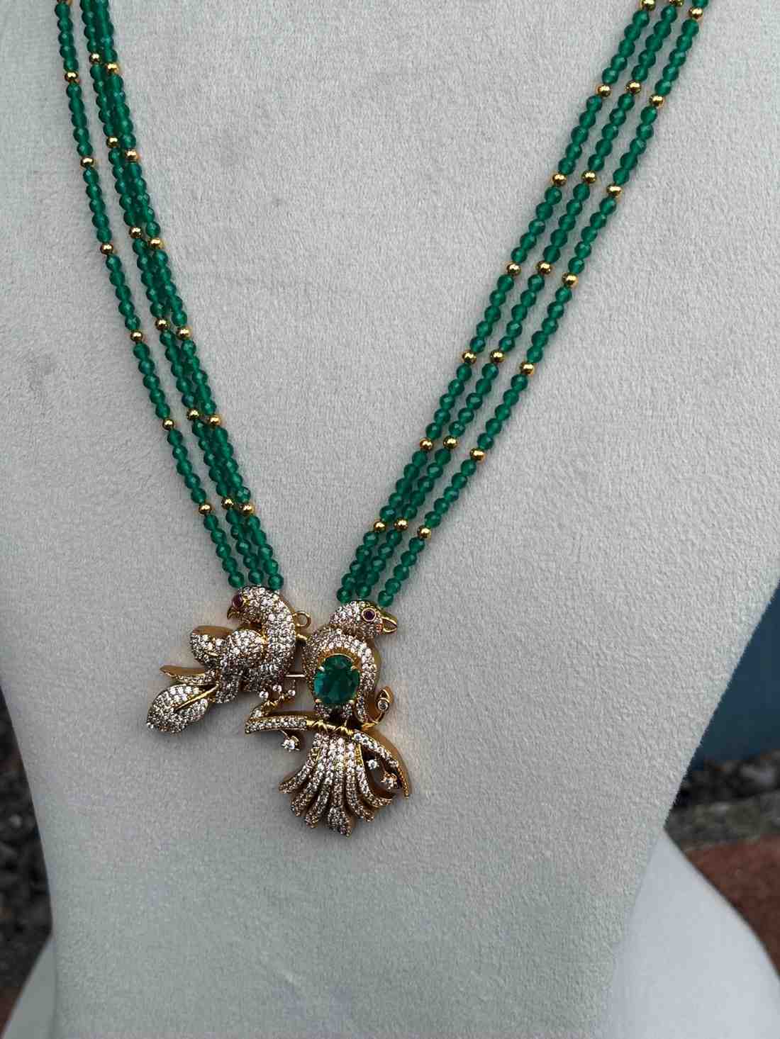 H0083 Green Crystal Bead Haram