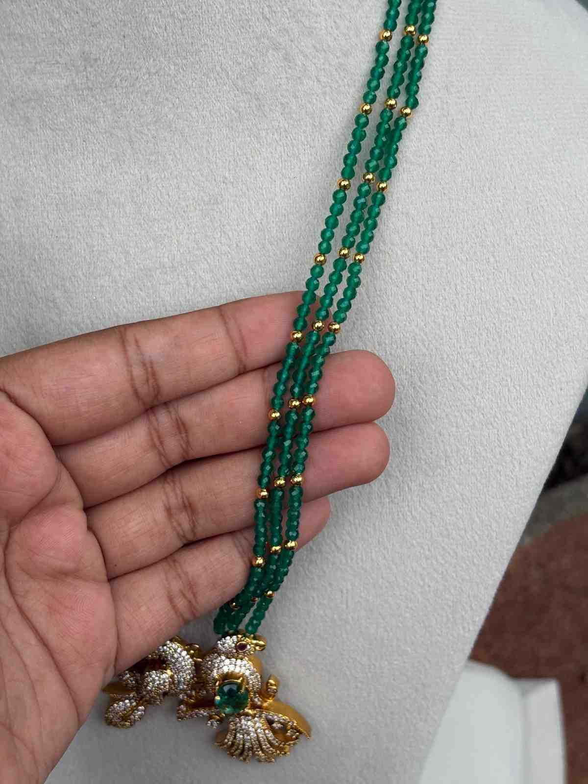 H0083 Green Crystal Bead Haram