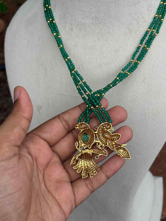 H0083 Green Crystal Bead Haram