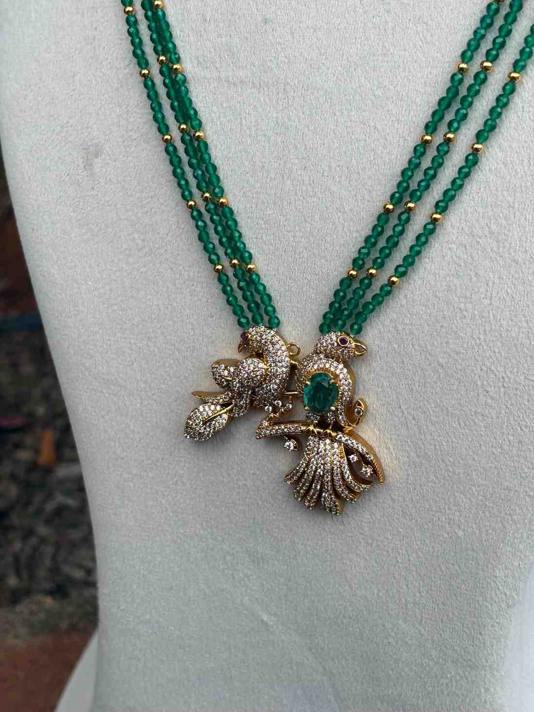 H0083 Green Crystal Bead Haram