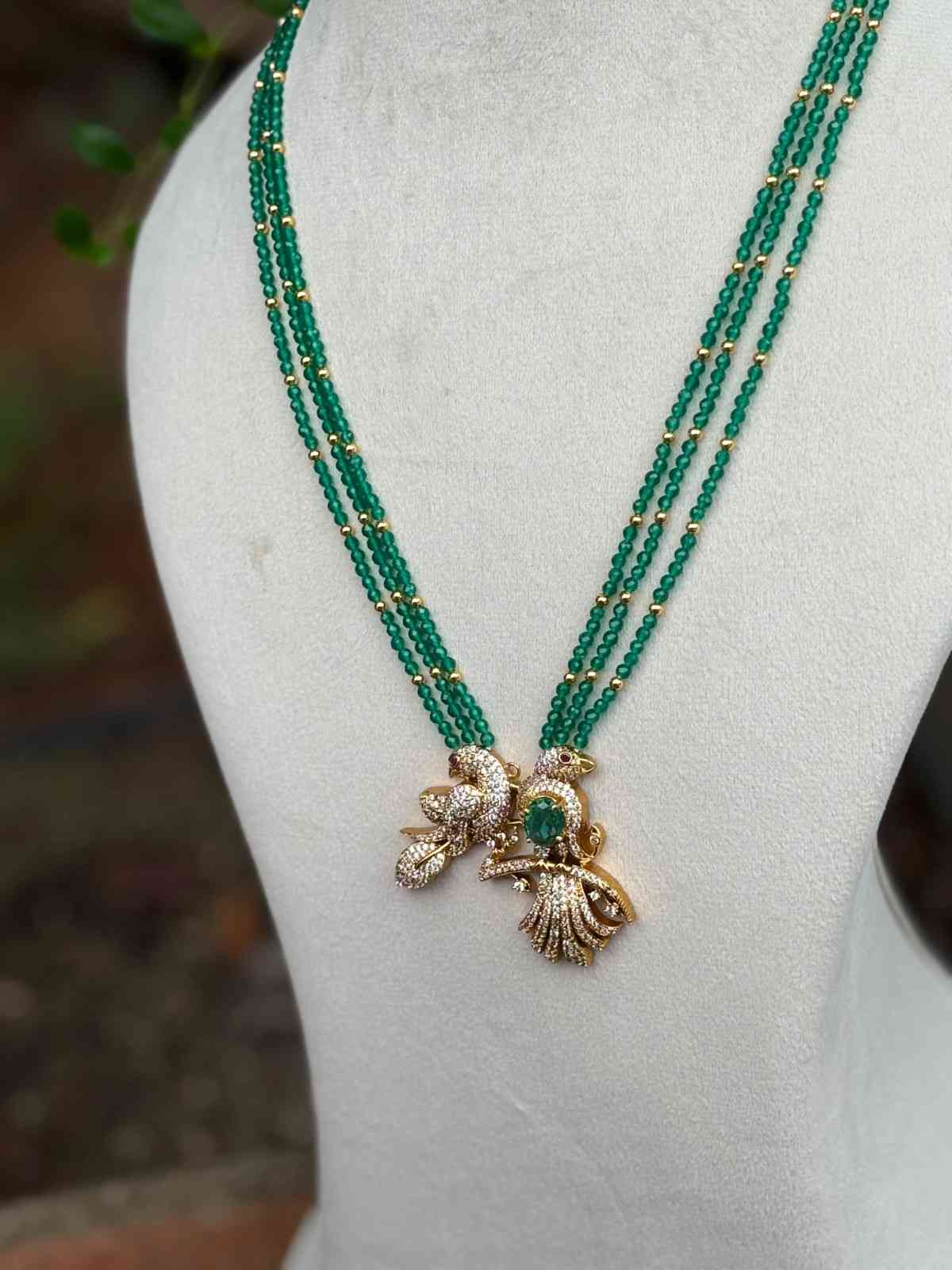 H0083 Green Crystal Bead Haram
