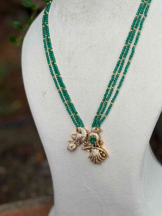 H0083 Green Crystal Bead Haram
