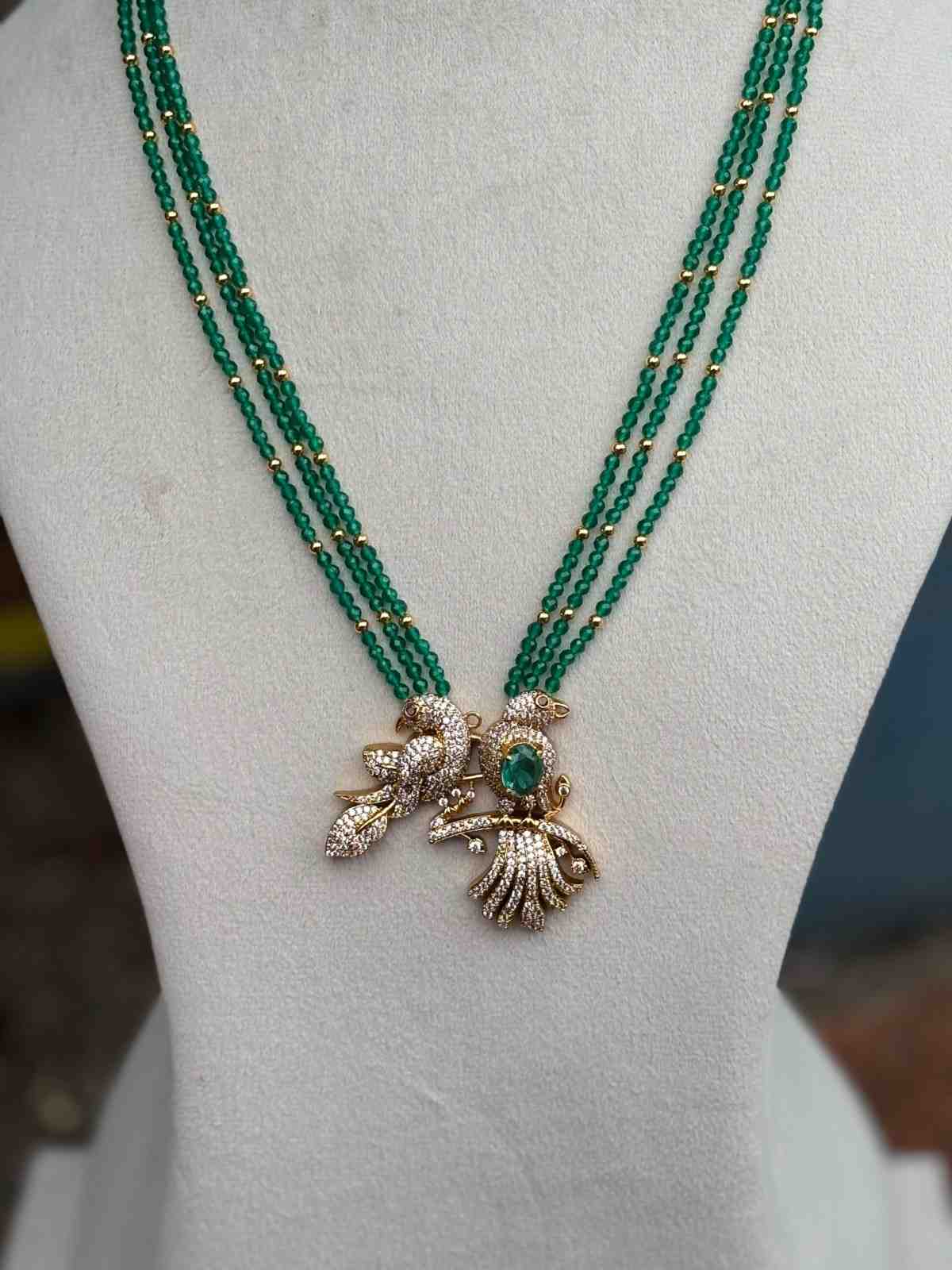 H0083 Green Crystal Bead Haram
