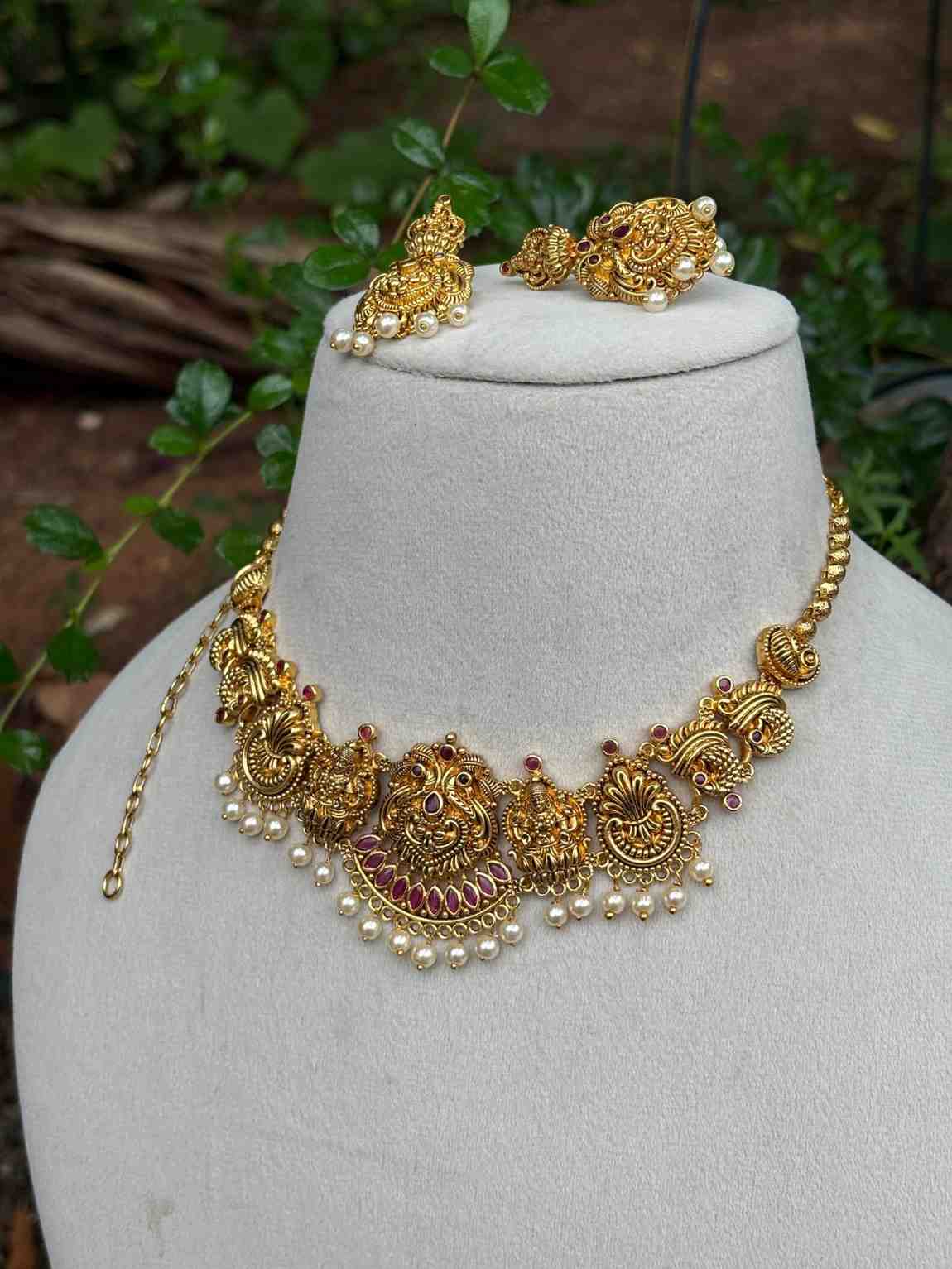 N0287 Gold Inspired Lakshmi Premium necklace