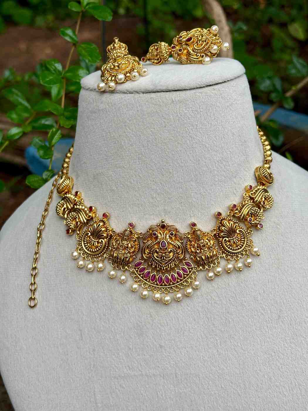 N0287 Gold Inspired Lakshmi Premium necklace