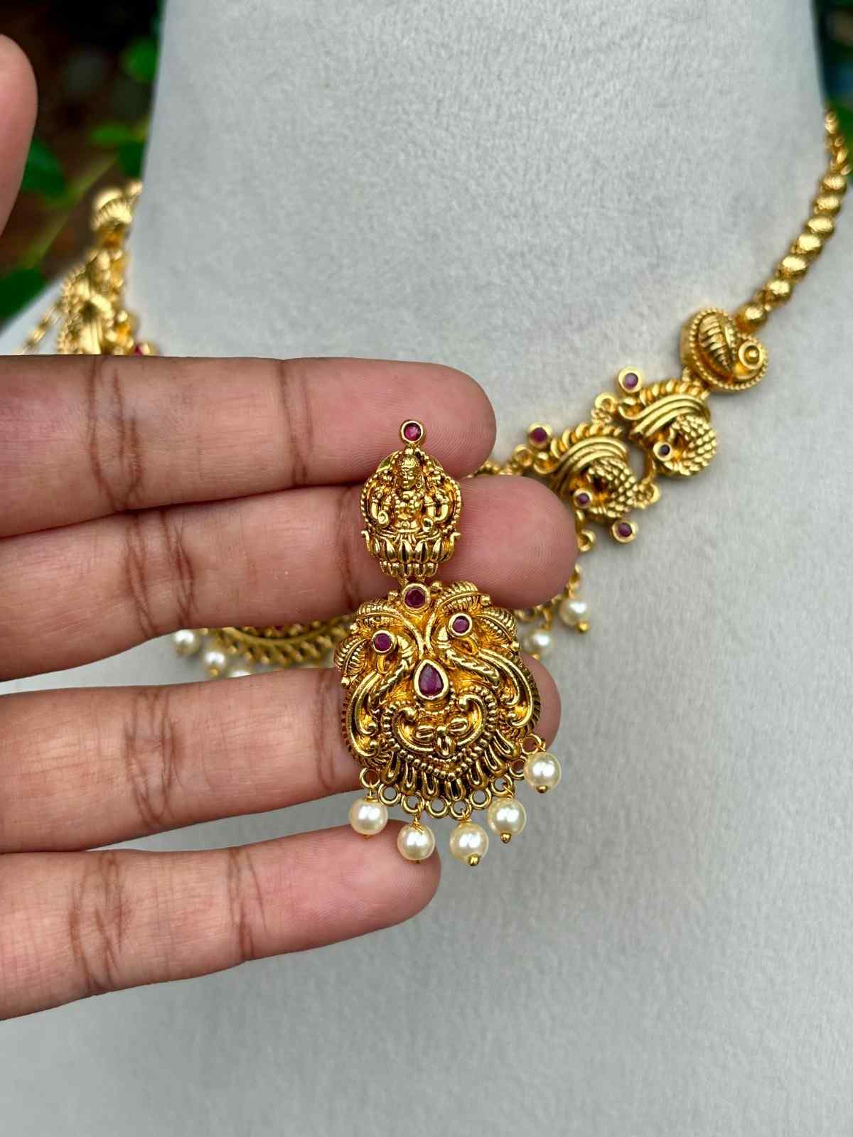 N0287 Gold Inspired Lakshmi Premium necklace