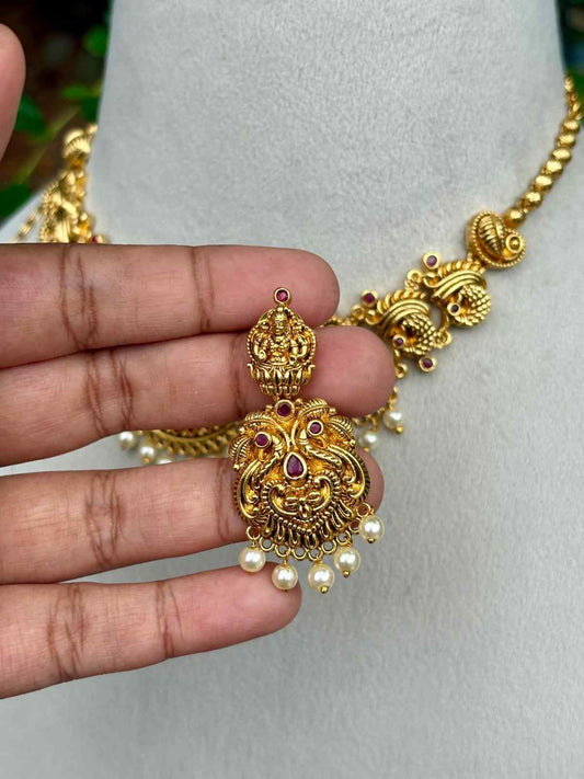N0287 Gold Inspired Lakshmi Premium necklace