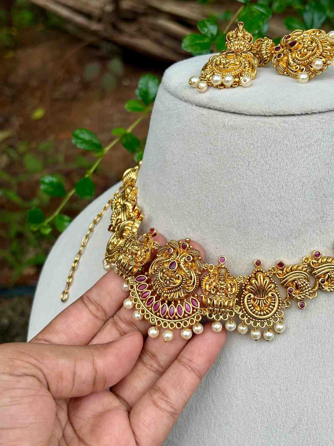 N0287 Gold Inspired Lakshmi Premium necklace