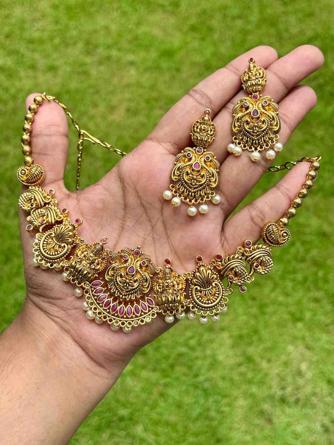 N0287 Gold Inspired Lakshmi Premium necklace