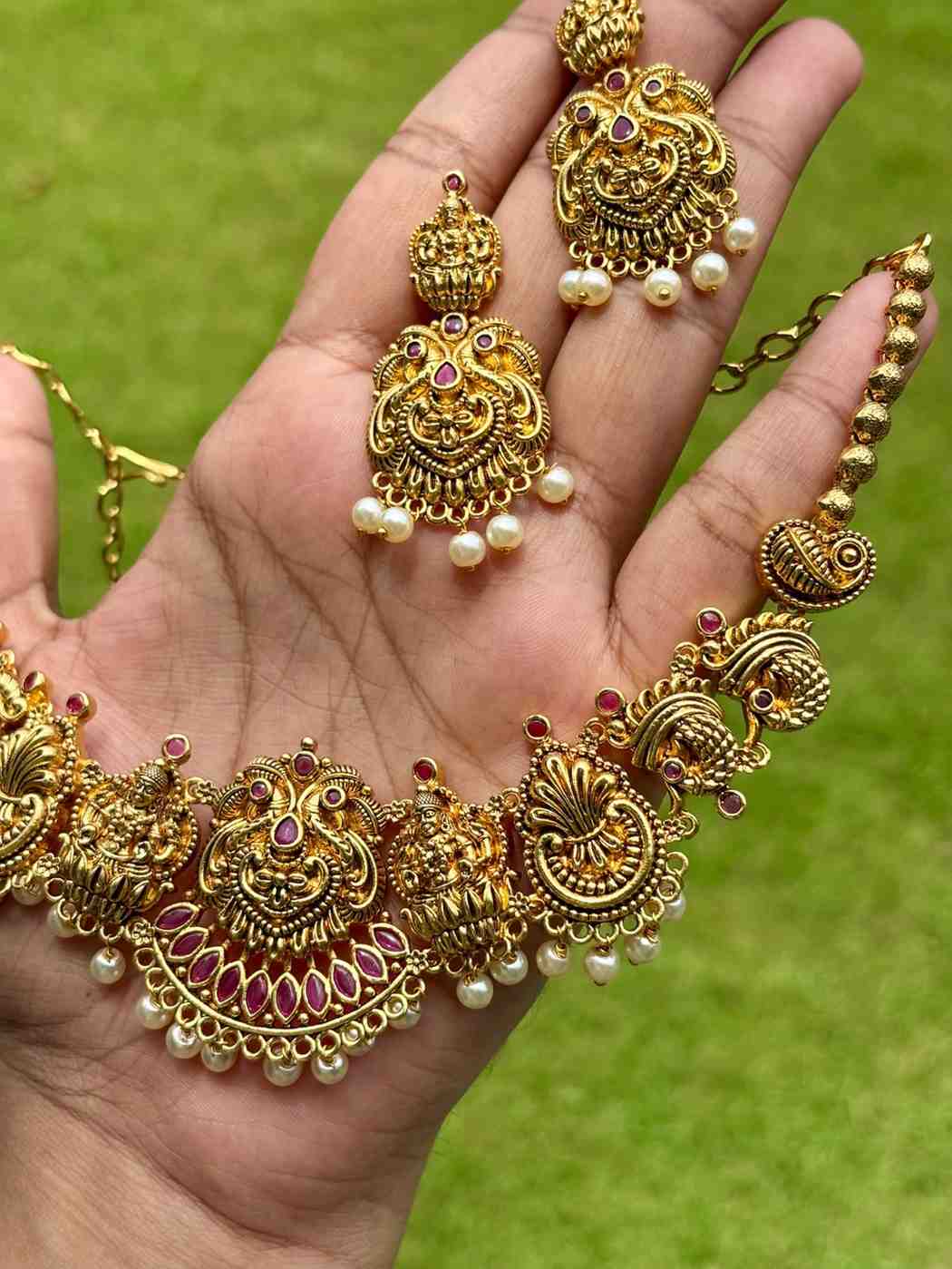 N0287 Gold Inspired Lakshmi Premium necklace
