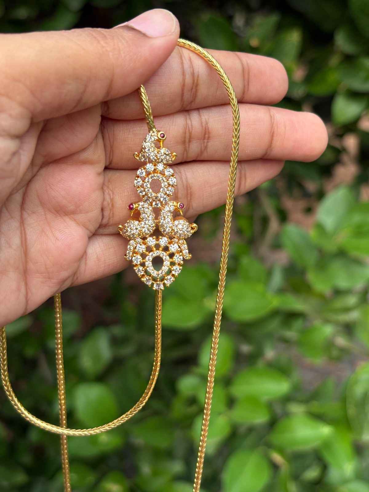 C016 Peacock Mogappu chain 27 inch
