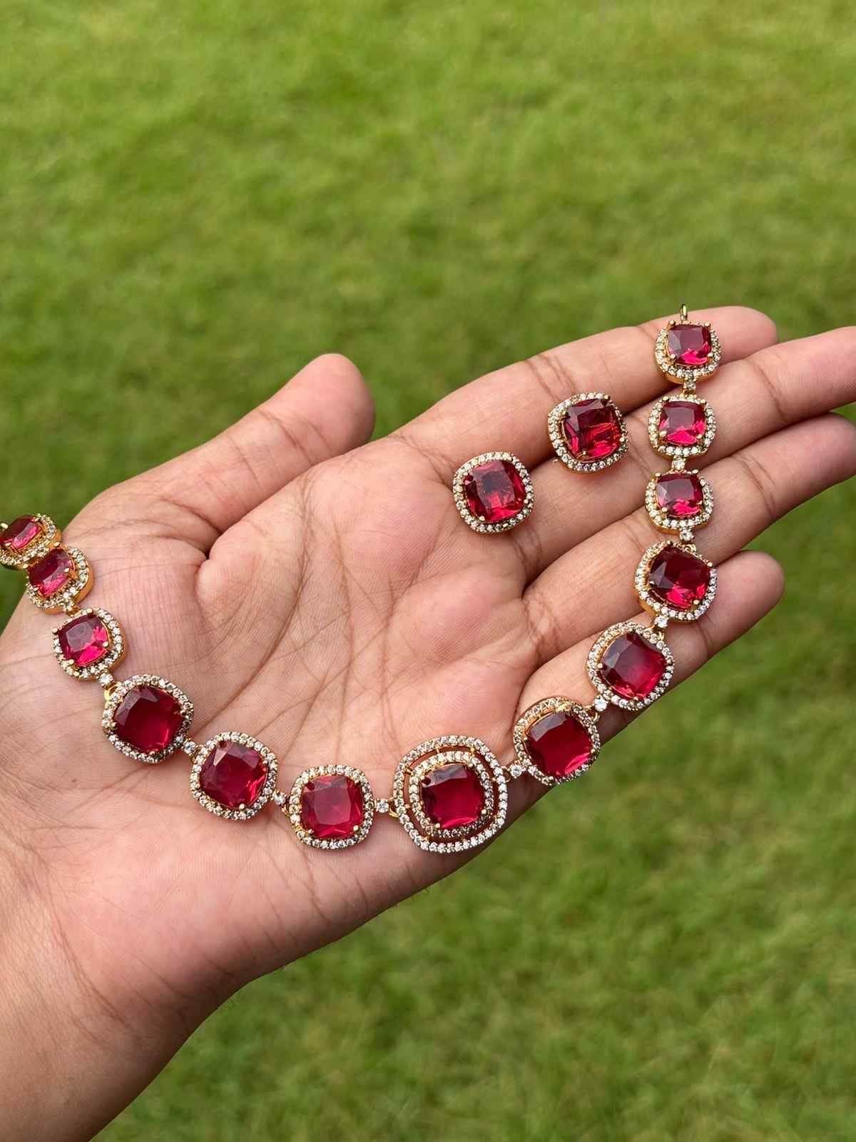 N0290 Ruby Stone Necklace