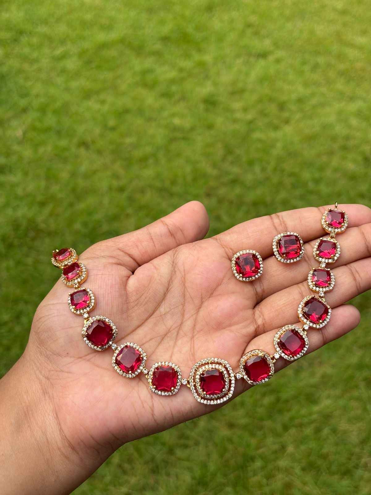 N0290 Ruby Stone Necklace