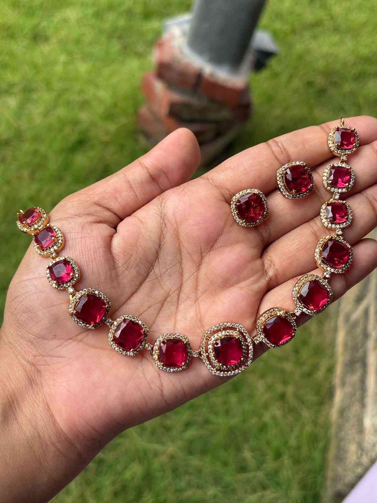 N0290 Ruby Stone Necklace