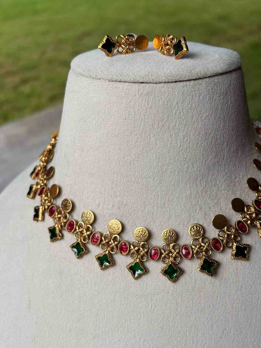 N0295 Traditional Coin Necklace cum chocker