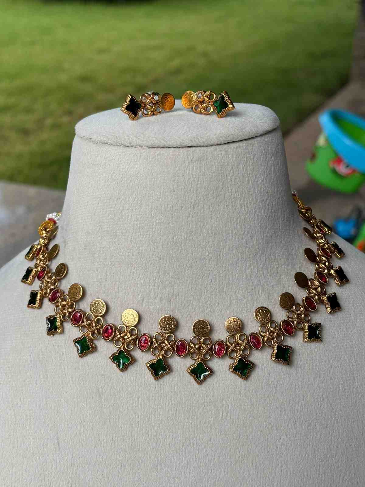 N0295 Traditional Coin Necklace cum chocker
