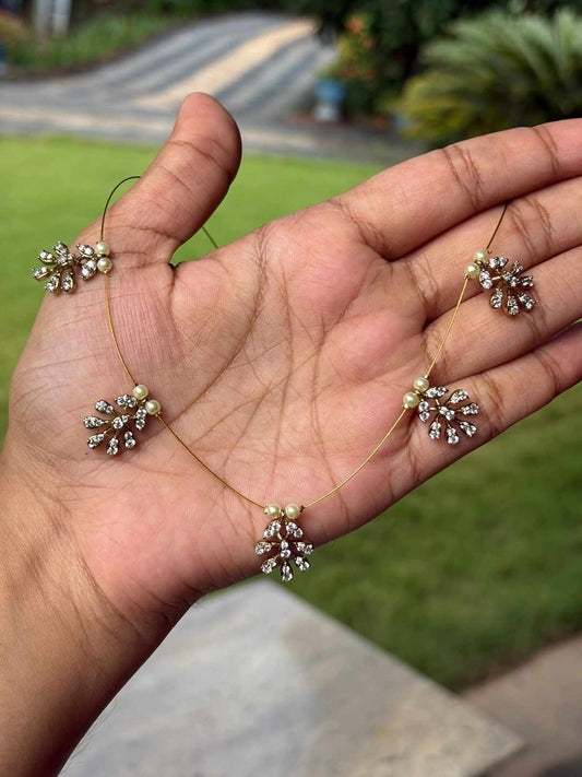 IN015 Stone Floral Invisible necklace