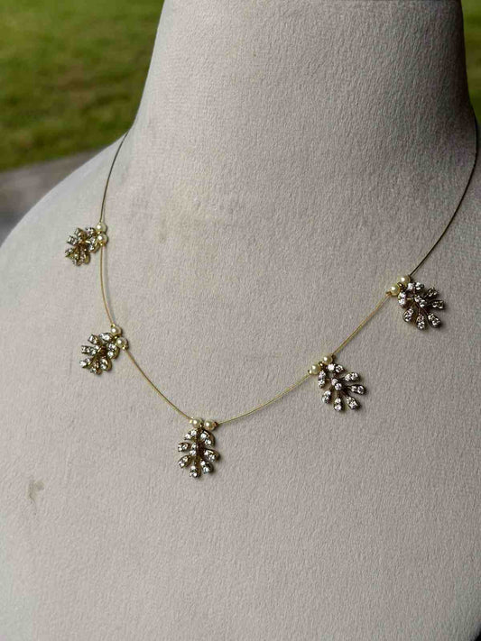 IN015 Stone Floral Invisible necklace