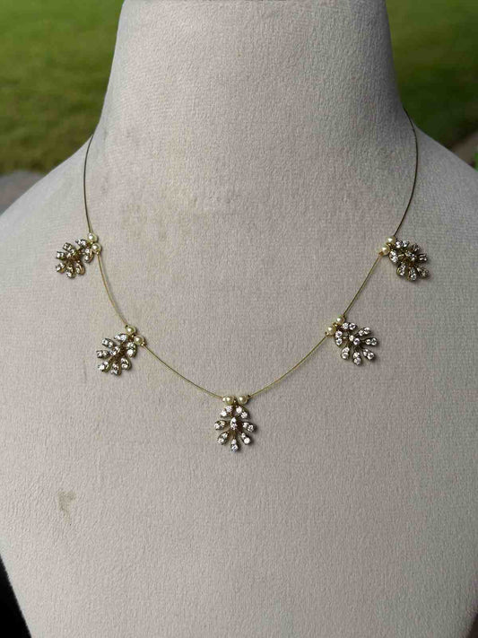 IN015 Stone Floral Invisible necklace