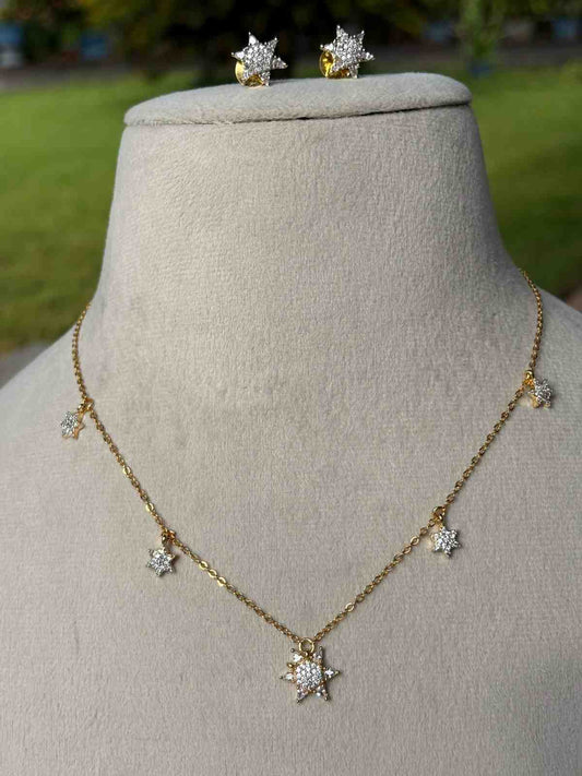IN016 Star invisible chain with earring